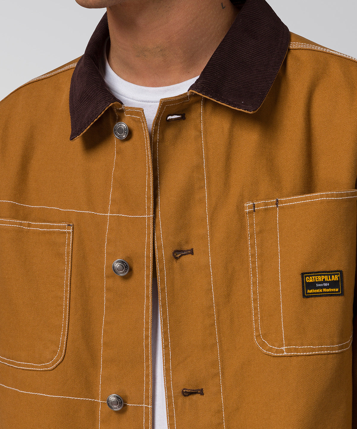 Chaqueta Manga Larga Hombre Canvas Chore Café Cat