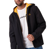 Chaqueta Con Gorro Manga Larga Hombre Canvas Negro CAT