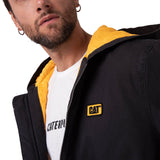 Chaqueta Con Gorro Manga Larga Hombre Canvas Negro CAT