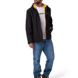 Chaqueta Con Gorro Manga Larga Hombre Canvas Negro CAT