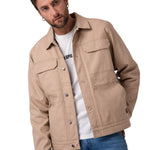 Chaqueta Manga Larga Hombre Canvas Flannel Beige Cat
