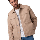 Chaqueta Manga Larga Hombre Canvas Flannel Beige Cat