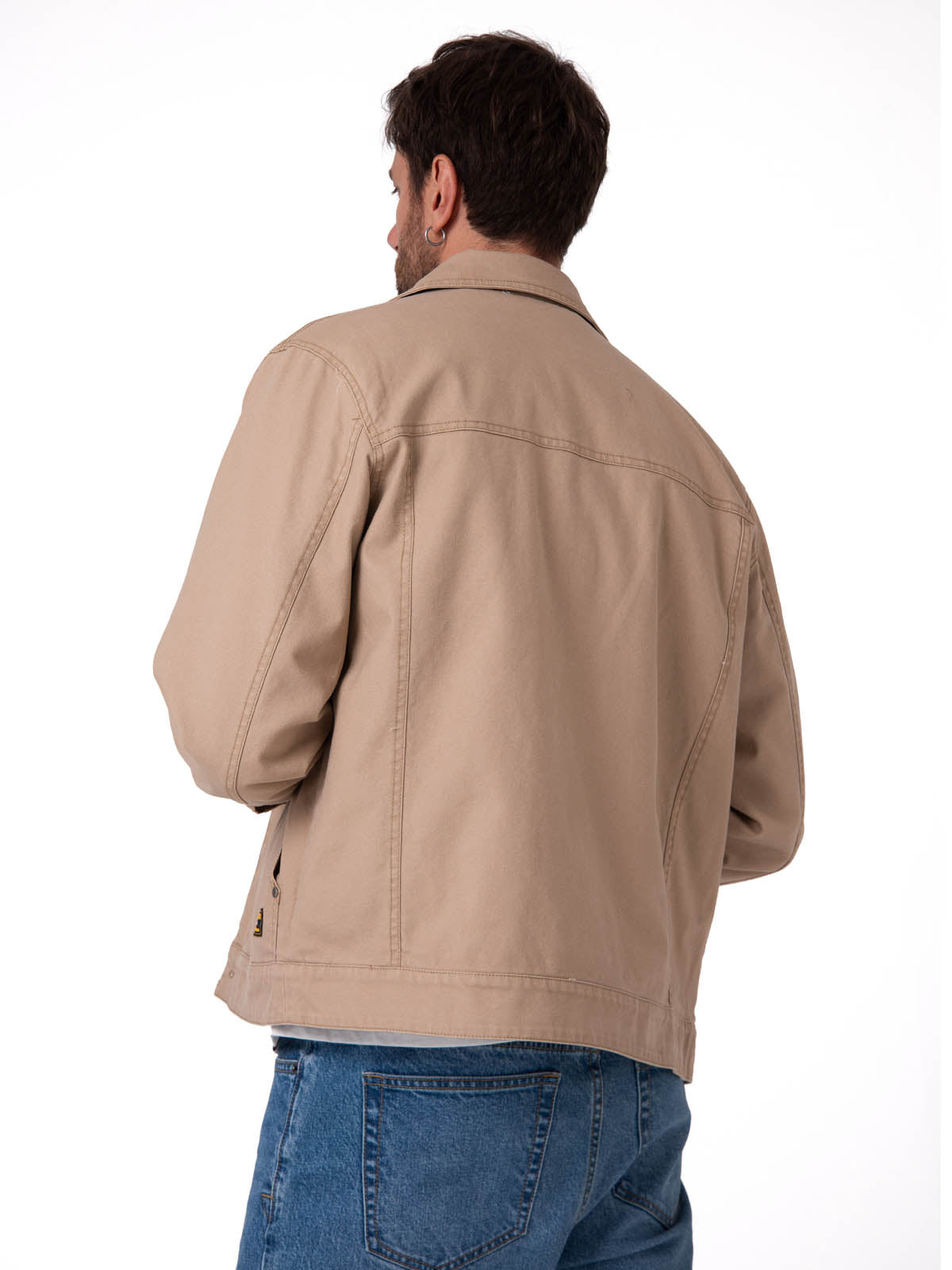 Chaqueta Manga Larga Hombre Canvas Flannel Beige Cat