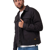 Chaqueta Manga Larga Hombre Canvas Flannel Negro Cat