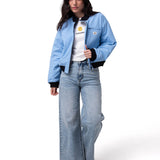 Chaqueta Manga Larga Mujer Nylon Bomber Celeste Cat