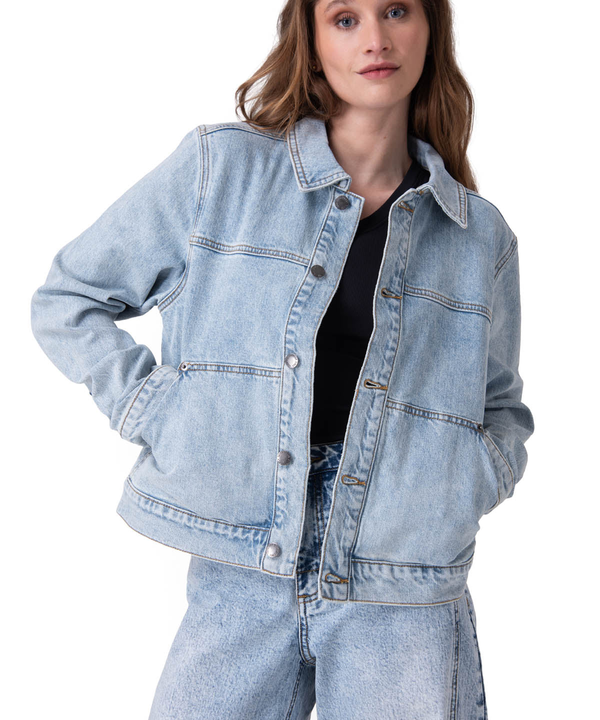 Chaqueta Mujer Relaxed Denim Jacket Azul