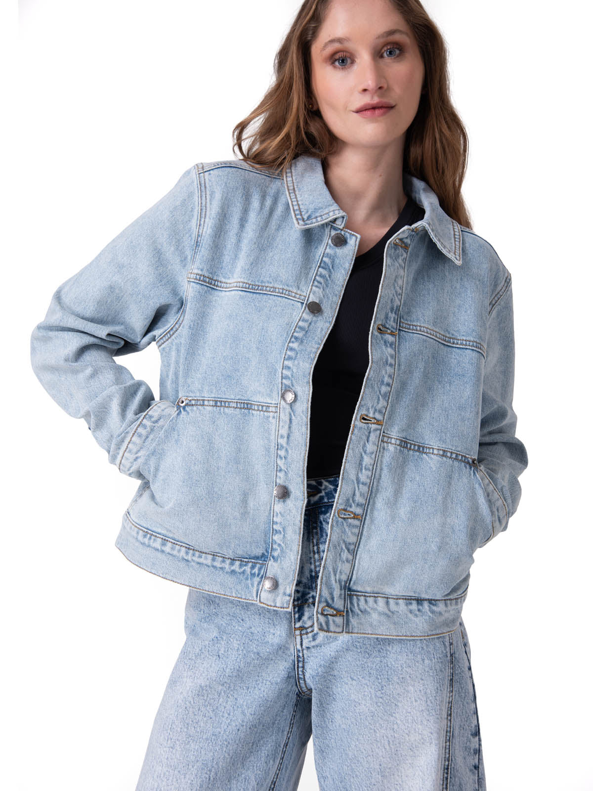 Chaqueta Mujer Relaxed Denim Jacket Azul