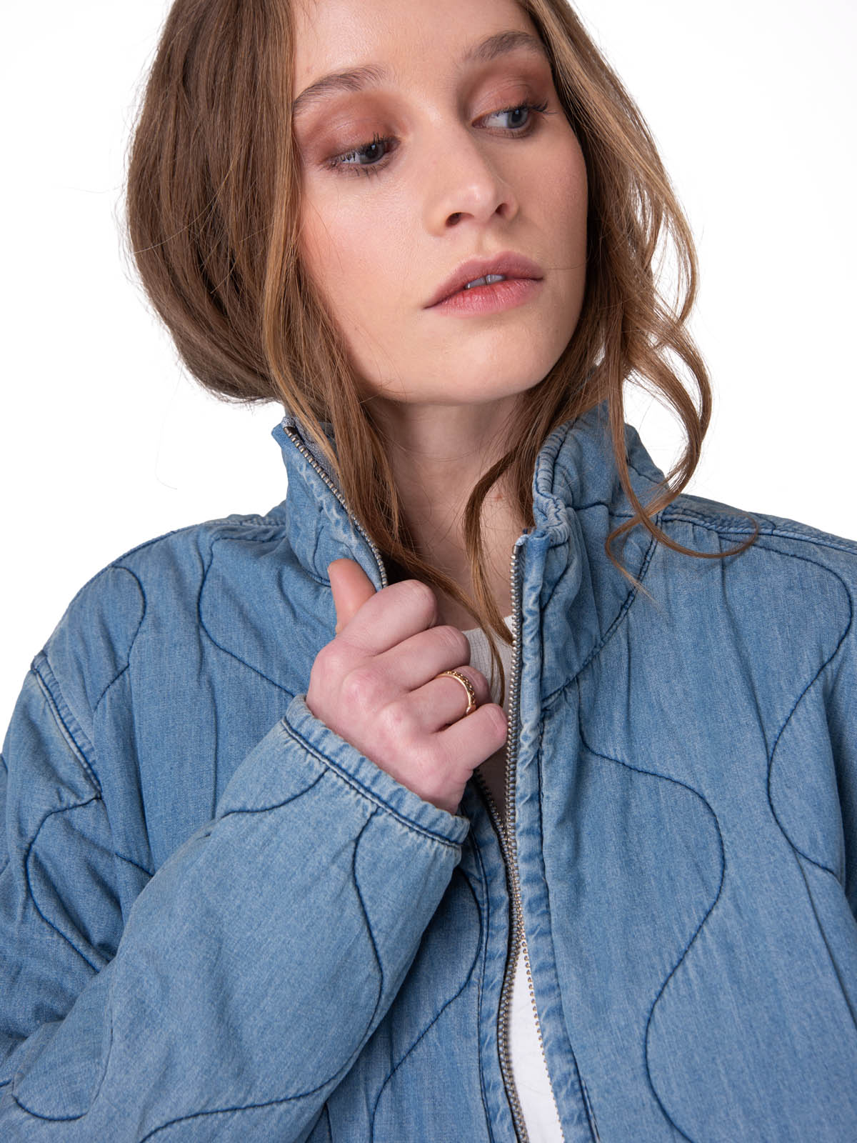 Chaqueta Mujer Quilted Cozy Chambra Azul