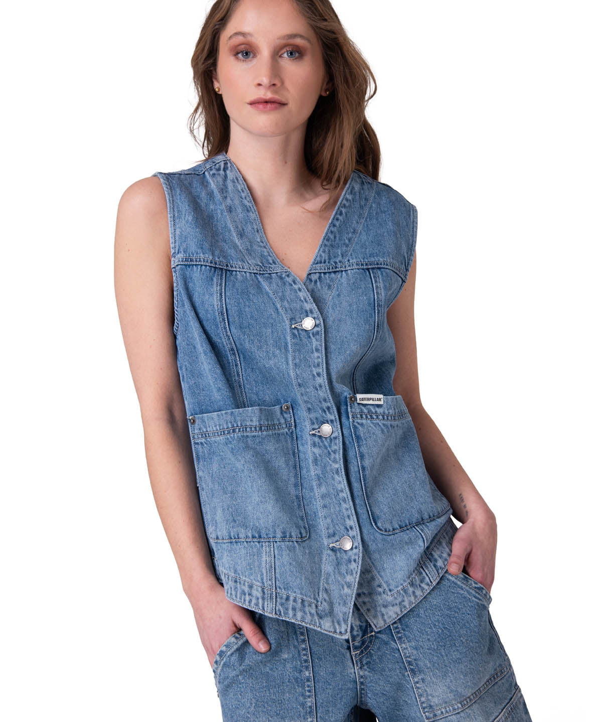 Chaqueta Sin Mangas Mujer Fashion Denim Vest Azul