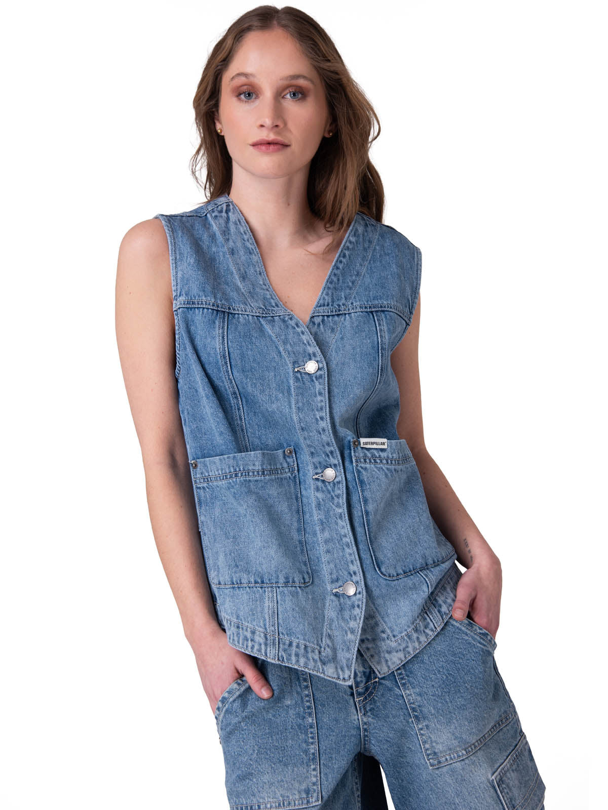 Chaqueta Sin Mangas Mujer Fashion Denim Vest Azul