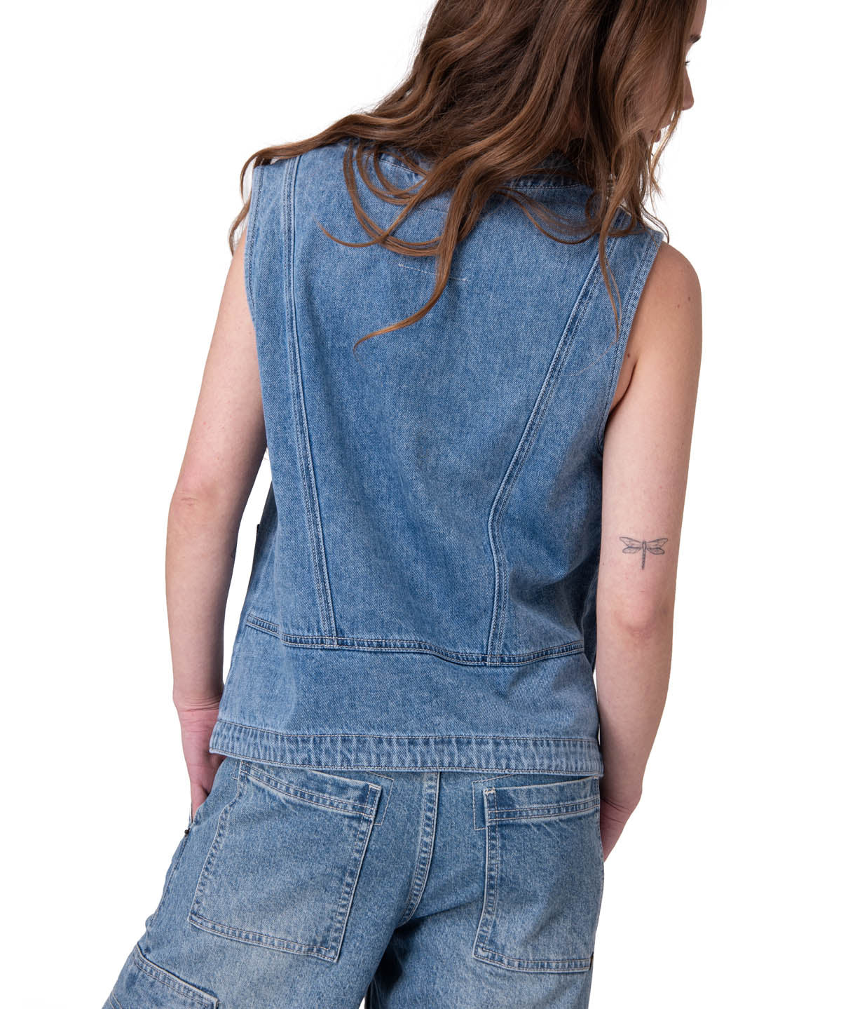 Chaqueta Sin Mangas Mujer Fashion Denim Vest Azul