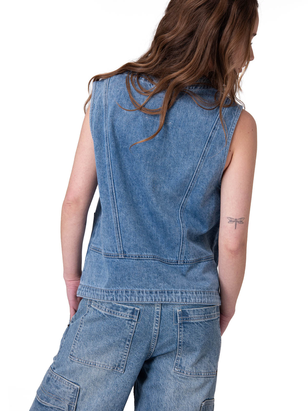 Chaqueta Sin Mangas Mujer Fashion Denim Vest Azul