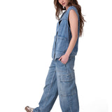 Chaqueta Sin Mangas Mujer Fashion Denim Vest Azul