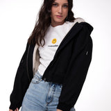 Chaqueta Manga Larga Mujer Canvas Sherpa Negro Cat