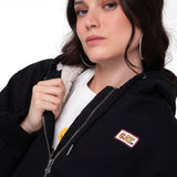 Chaqueta Manga Larga Mujer Canvas Sherpa Negro Cat