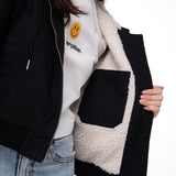 Chaqueta Manga Larga Mujer Canvas Sherpa Negro Cat