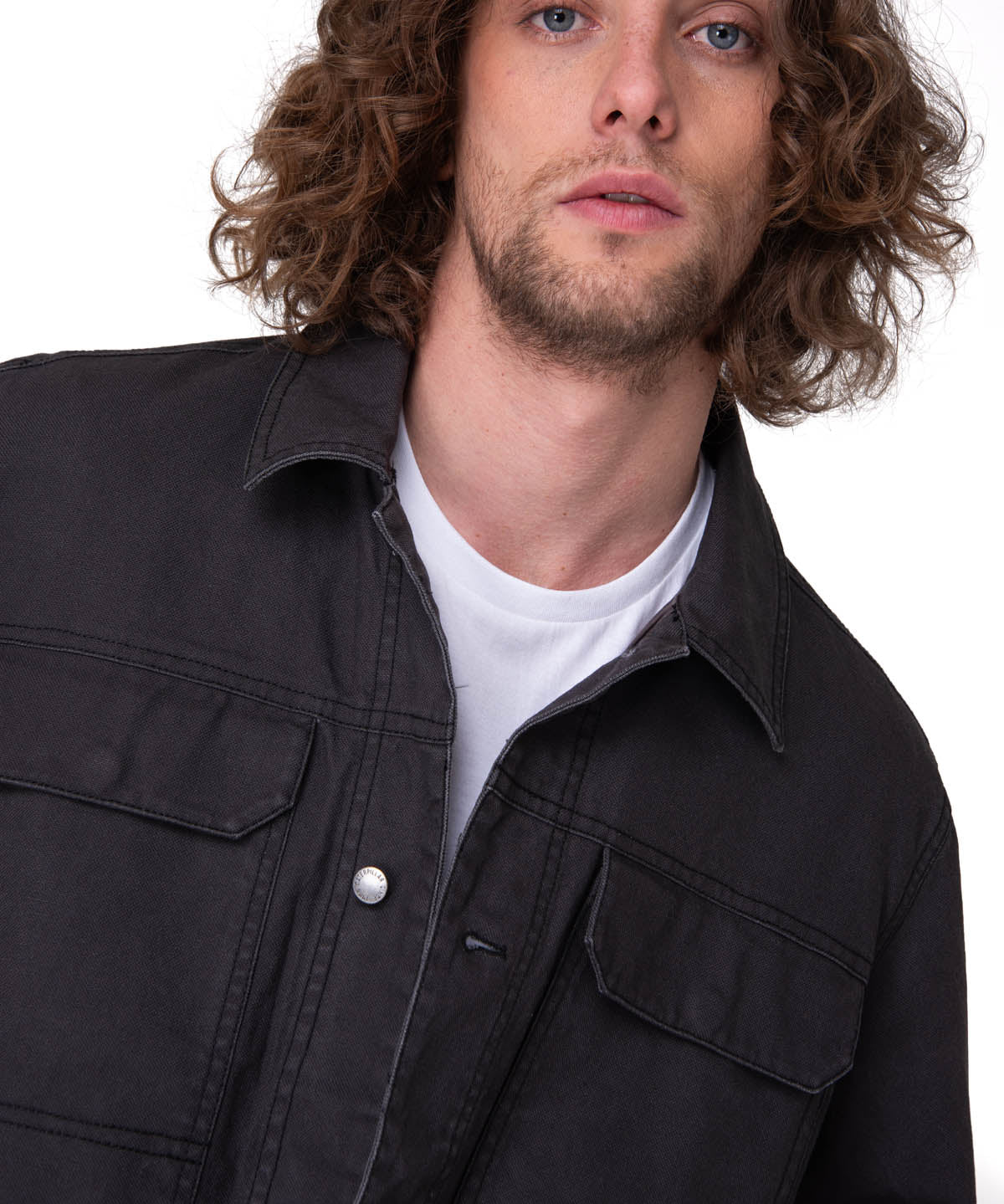 Chaqueta Hombre Canvas Poplin-Lined Negro