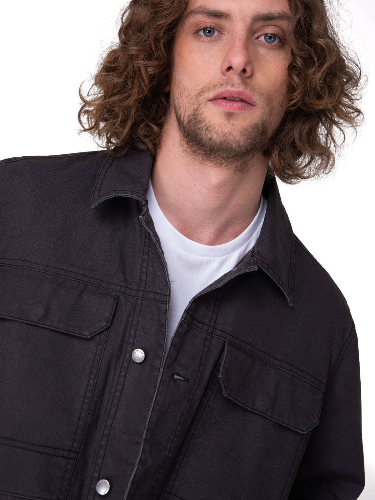 Chaqueta Hombre Canvas Poplin-Lined Negro