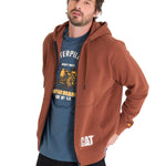 Polerón Manga Larga Hombre Fleece Cat Full Zip Hoodie Terracota Cat