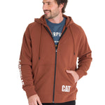 Polerón Manga Larga Hombre Fleece Cat Full Zip Hoodie Terracota Cat