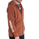 Polerón Manga Larga Hombre Fleece Cat Full Zip Hoodie Terracota Cat