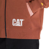 Polerón Manga Larga Hombre Fleece Cat Full Zip Hoodie Terracota Cat