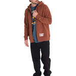 Polerón Manga Larga Hombre Fleece Cat Full Zip Hoodie Terracota Cat