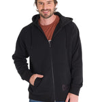 Poleron Casual Hombre Fleece Cat Logo Full Zip Hoodie Negro Cat