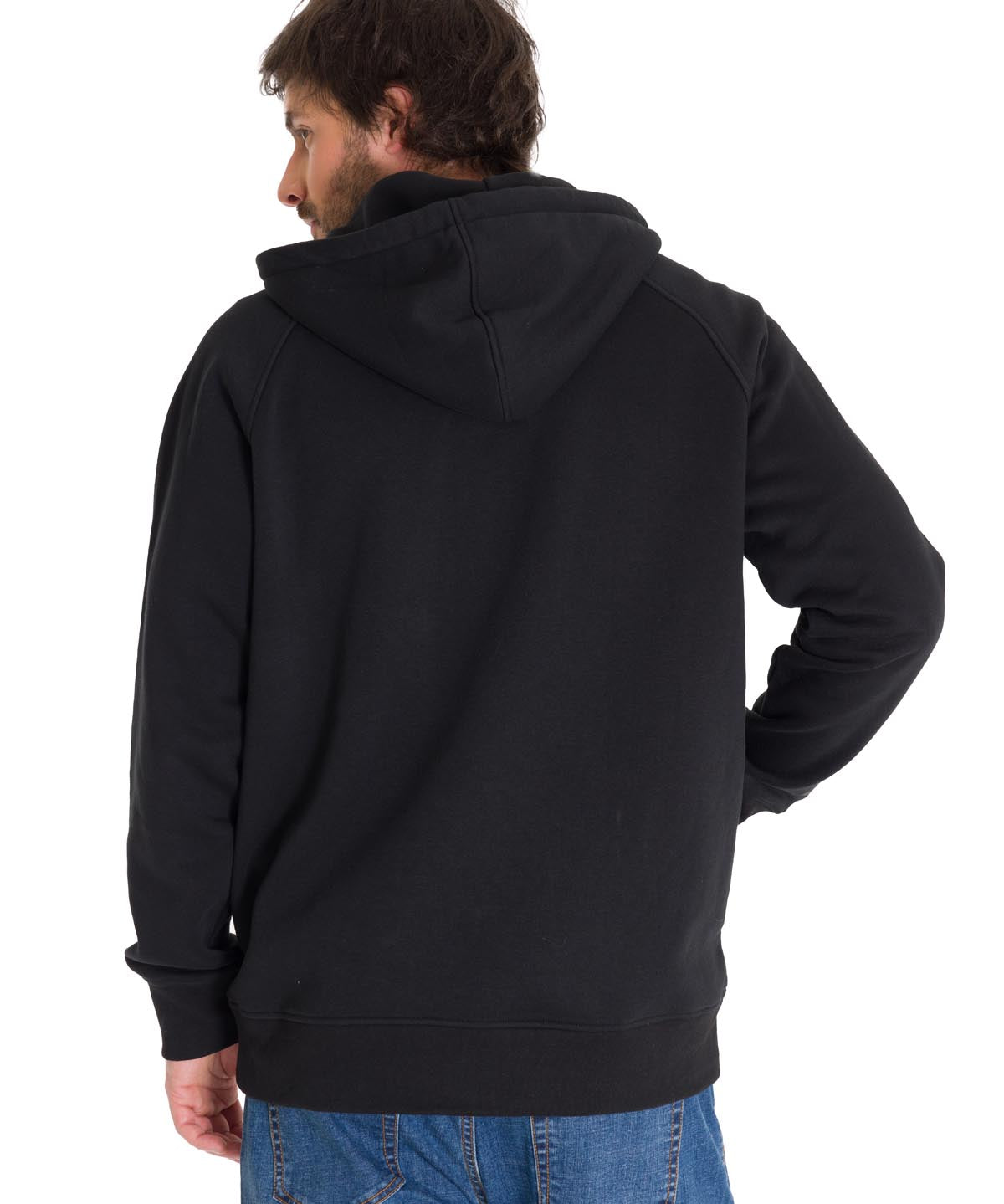 Poleron Casual Hombre Fleece Cat Logo Full Zip Hoodie Negro Cat
