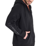 Poleron Casual Hombre Fleece Cat Logo Full Zip Hoodie Negro Cat