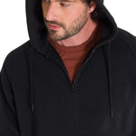 Poleron Casual Hombre Fleece Cat Logo Full Zip Hoodie Negro Cat