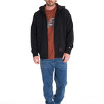 Poleron Casual Hombre Fleece Cat Logo Full Zip Hoodie Negro Cat