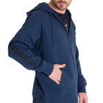 Polerón Manga Larga Hombre Fleece Cat Full Zip Hoodie Azul Petróleo Cat