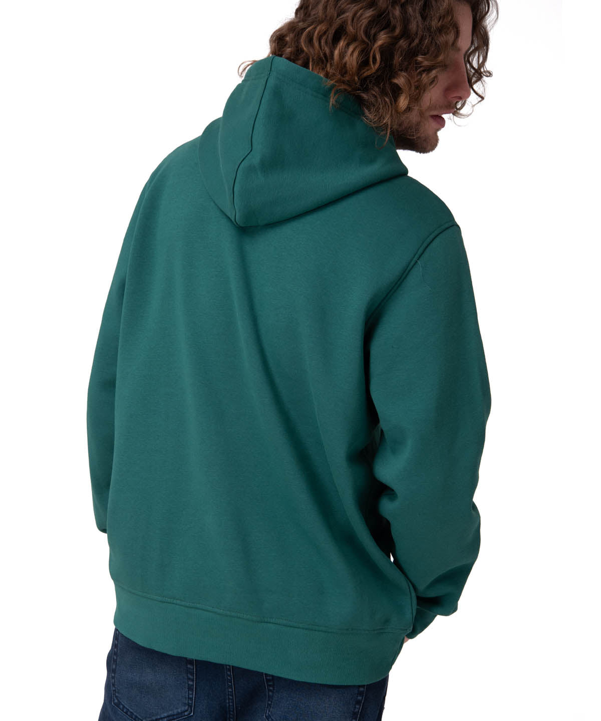 Poleron Hombre Fleece Cat Logo Pull Verde