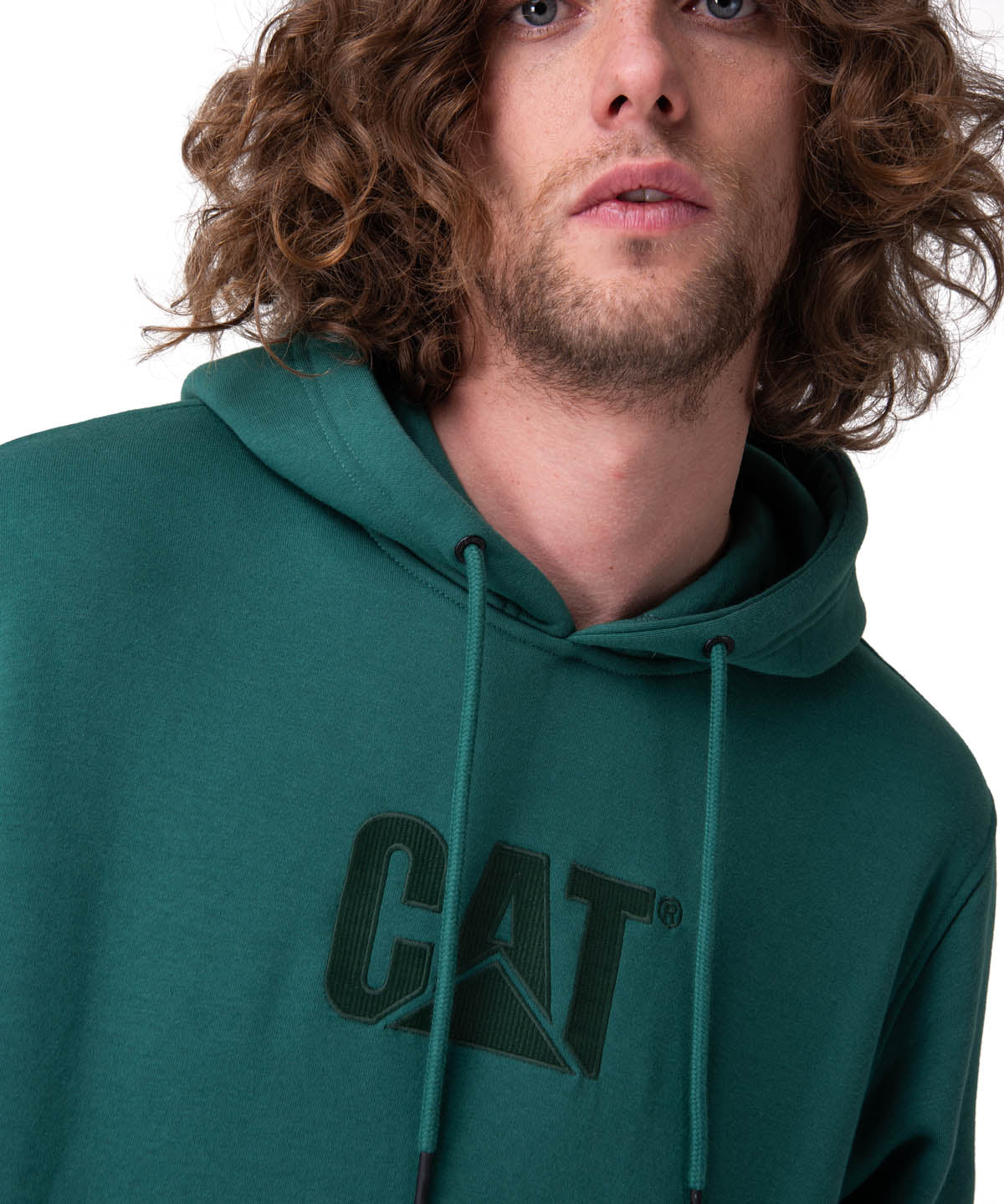Poleron Hombre Fleece Cat Logo Pull Verde