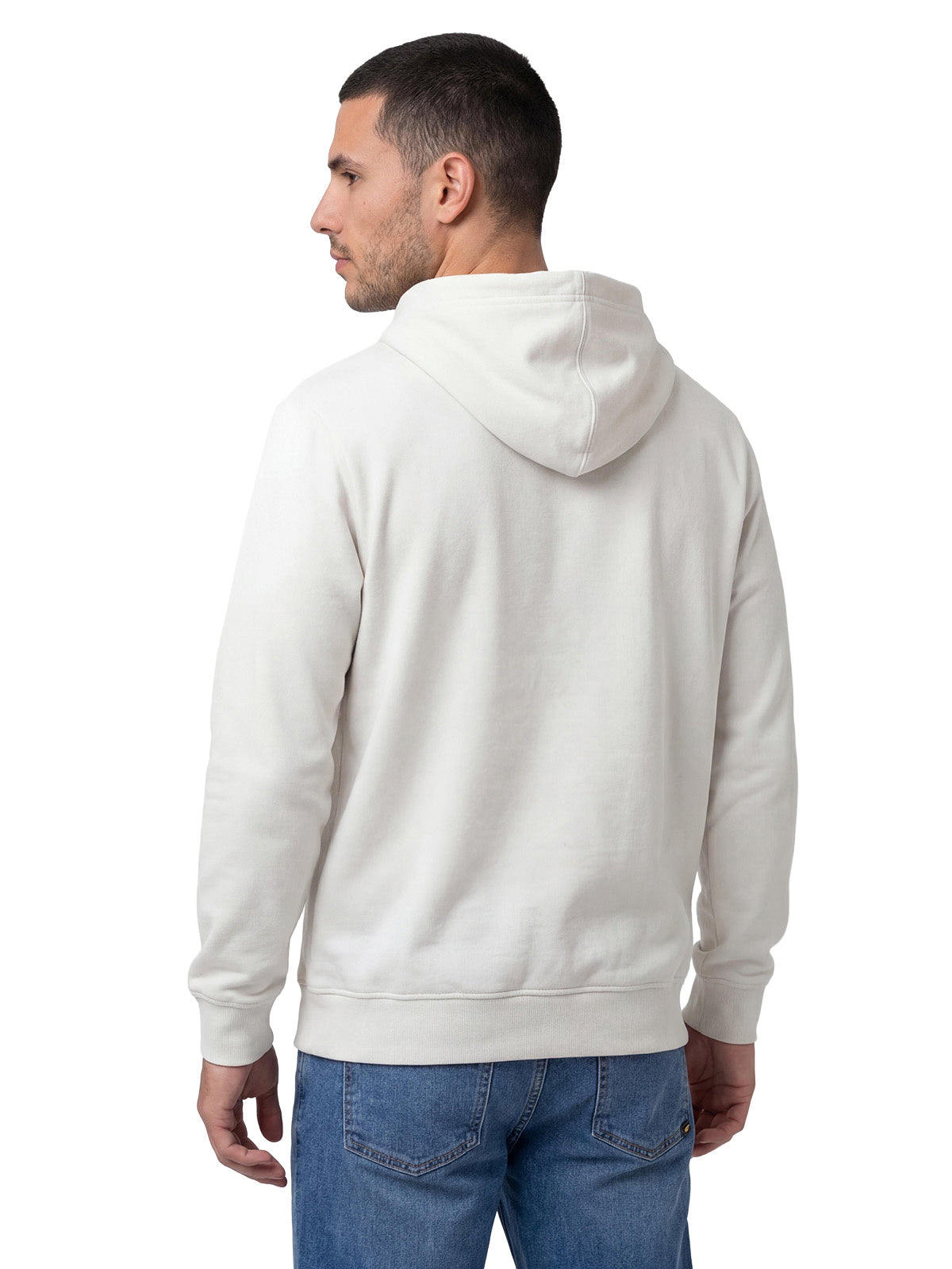 Polerón Con Gorro Hombre Cat Logo Blanco Cat