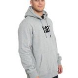 Poleron Casual Hombre Fleece Cat Logo Pullover Hoodie Gris Cat