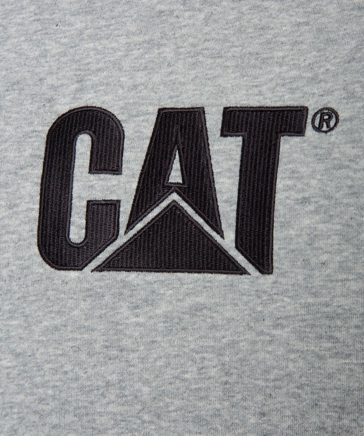Poleron Casual Hombre Fleece Cat Logo Pullover Hoodie Gris Cat