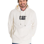 Polerón Manga Larga Unisex Fleece Cat Logo Pullover Hoodie Perla Cat