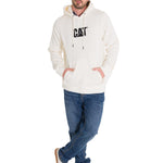 Polerón Manga Larga Unisex Fleece Cat Logo Pullover Hoodie Perla Cat