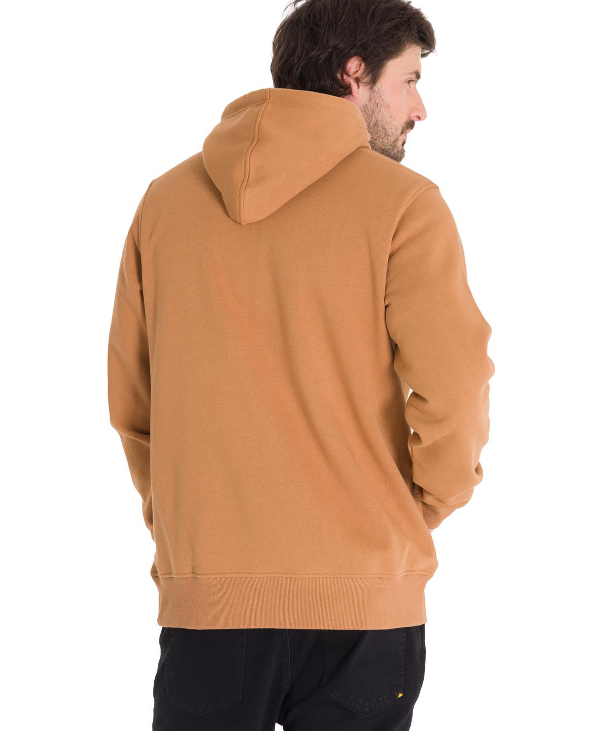 Polerón Manga Larga Unisex Fleece Cat Logo Pullover Hoodie Caramelo Cat