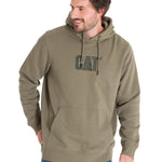 Polerón Manga Larga Hombre Fleece Cat Logo Pullover Hoodie Azul Petróleo Cat