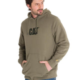 Polerón Manga Larga Hombre Fleece Cat Logo Pullover Hoodie Azul Petróleo Cat