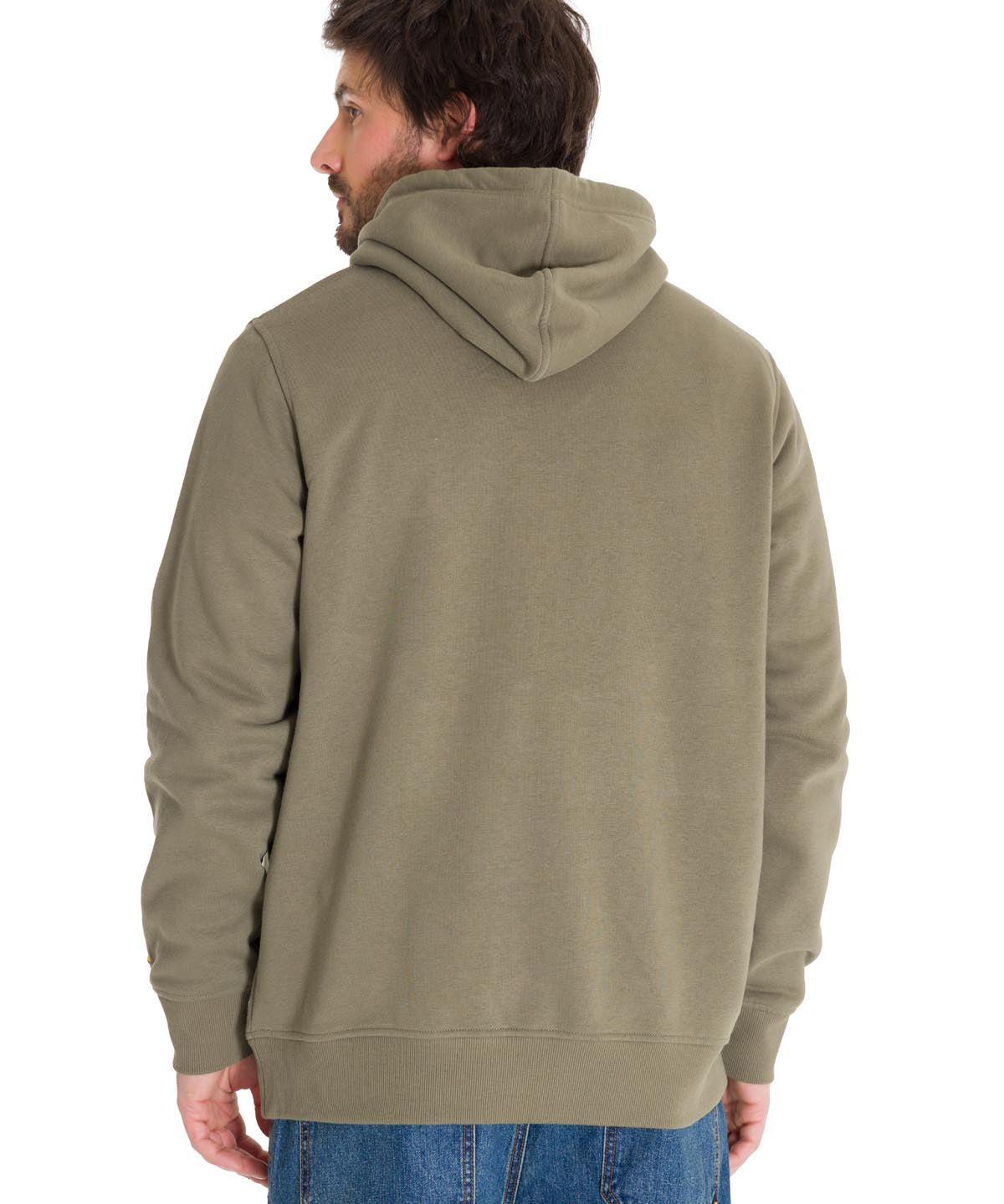 Polerón Manga Larga Hombre Fleece Cat Logo Pullover Hoodie Azul Petróleo Cat