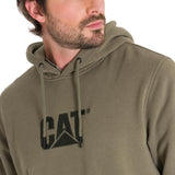 Polerón Manga Larga Hombre Fleece Cat Logo Pullover Hoodie Azul Petróleo Cat