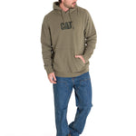 Polerón Manga Larga Hombre Fleece Cat Logo Pullover Hoodie Azul Petróleo Cat