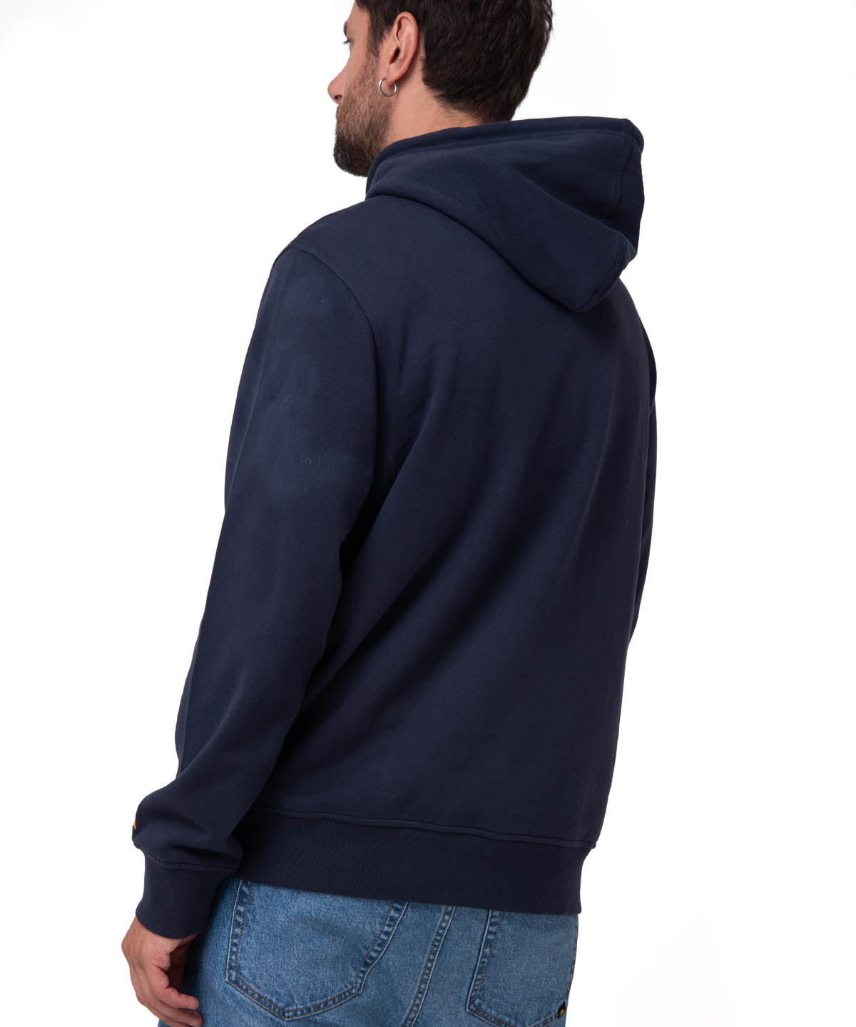 Polerón Con Gorro Hombre Cat Logo Azul Oscuro Cat