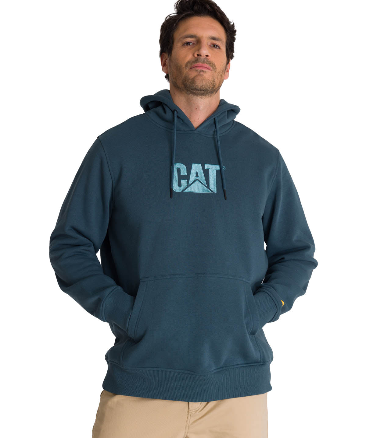 Polerón Fleece Hombre Hoody CAT Logo Azul CAT