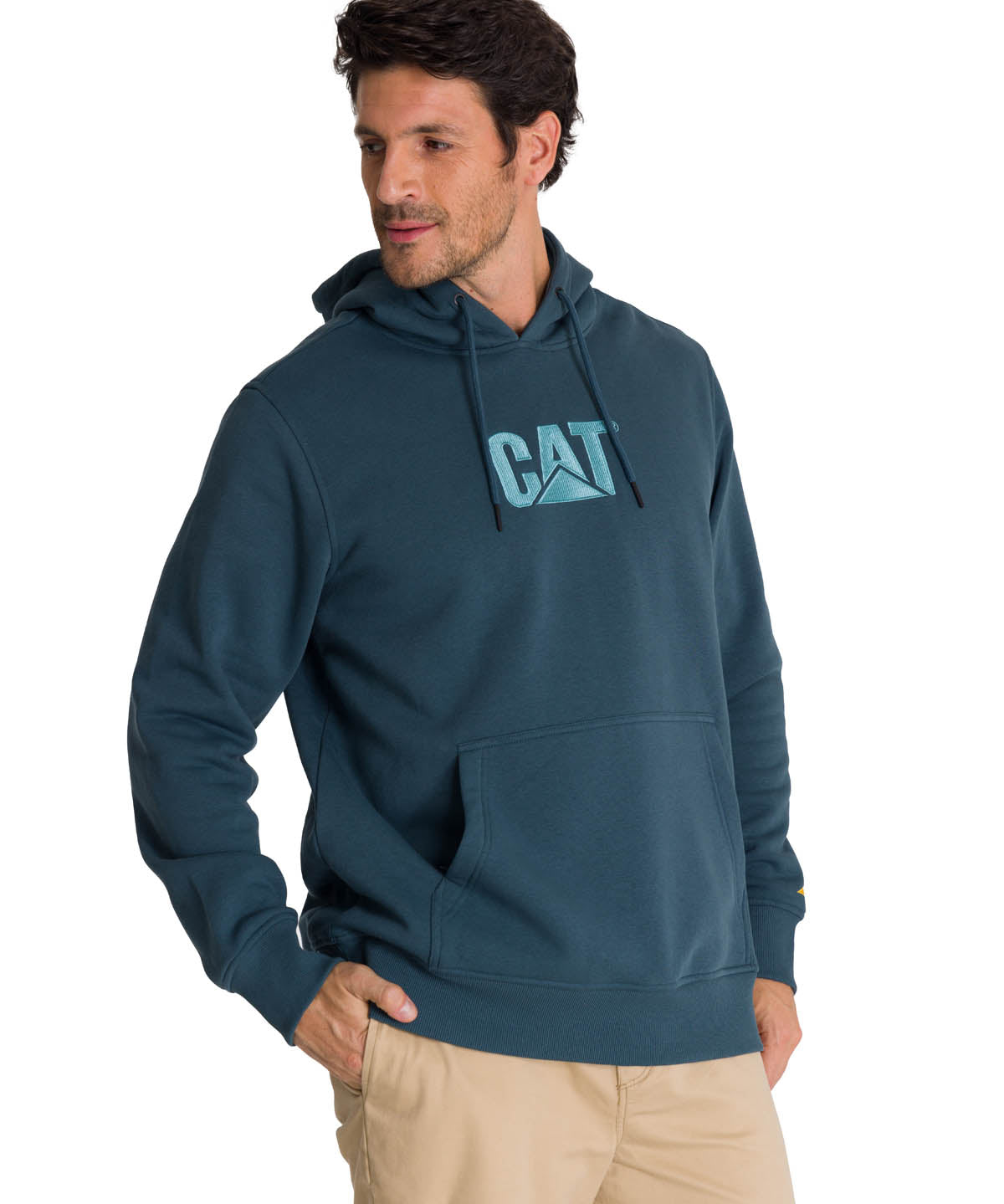 Polerón Fleece Hombre Hoody CAT Logo Azul CAT