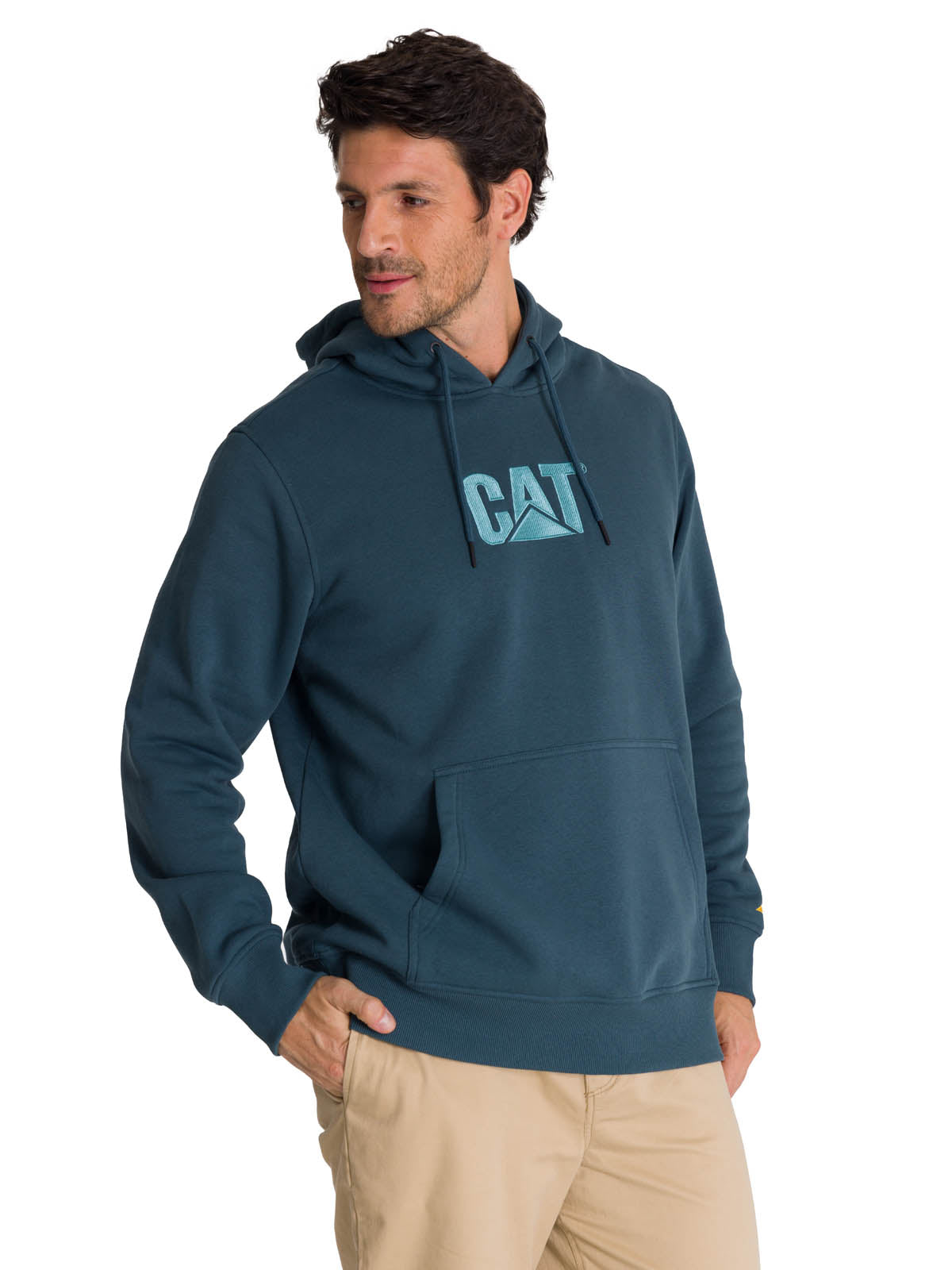 Polerón Fleece Hombre Hoody CAT Logo Azul CAT